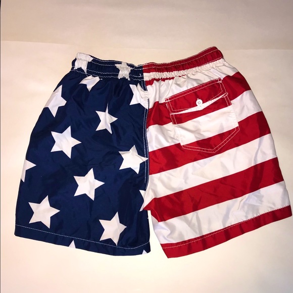 Men’s American Flag Swim Trunks - Picture 2 of 3